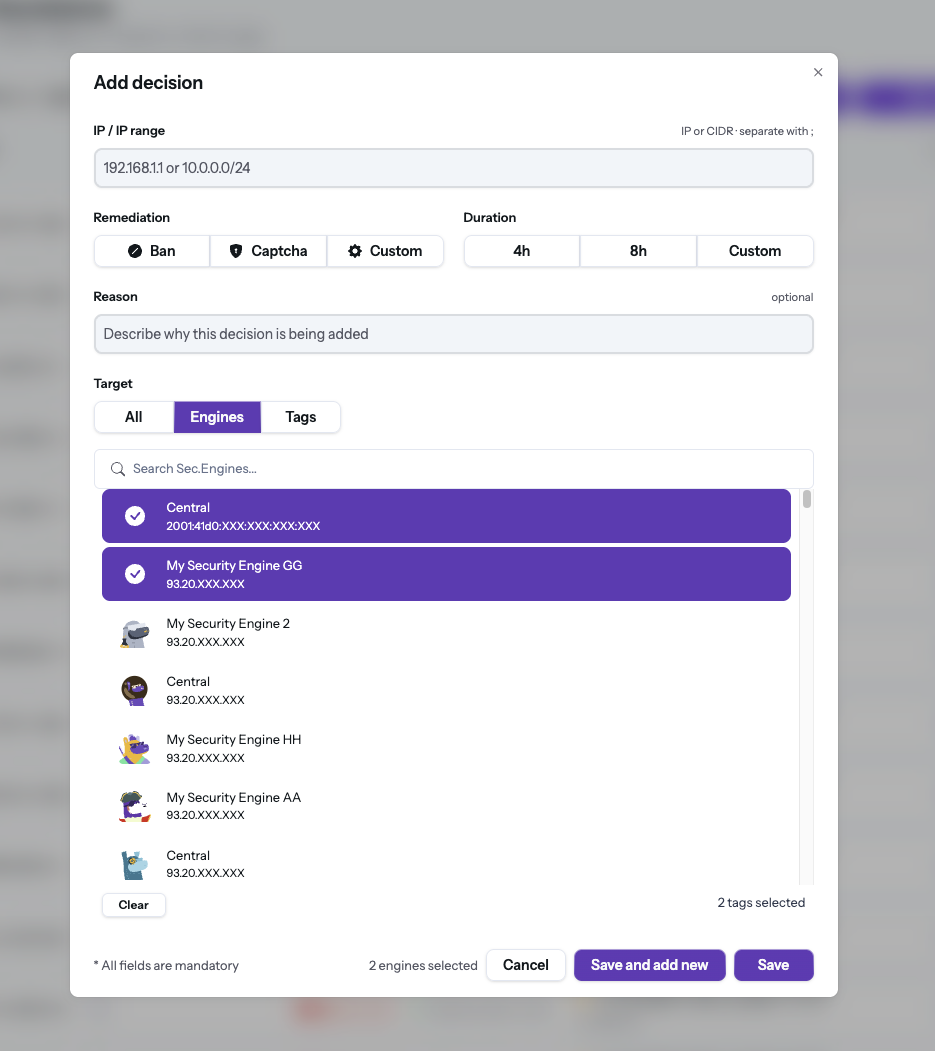CrowdSec Add Decision